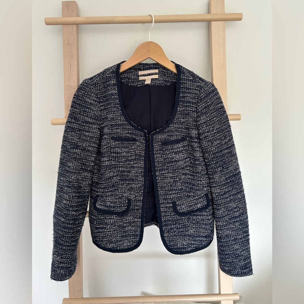 Banana Republic Blue Blazer Cropped Jacket